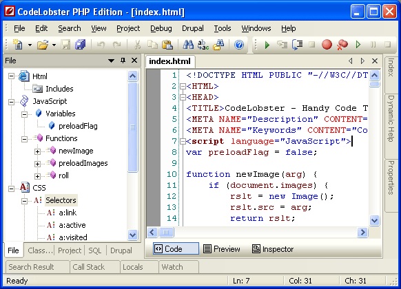 The Best Free PHP, HTML, CSS, JavaScript editor (IDE) – Codelobster PHP Edition